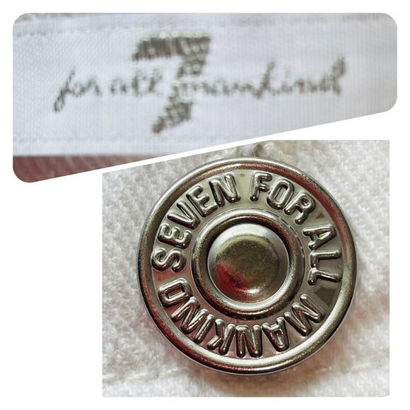 7 FOR ALL MANKIND | 7FAM White Denim A-Lined Mini Skirt Frayed Hem 28 (4-6) - Picture 9 of 12